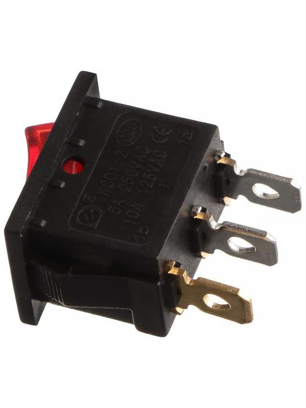Переключатель красный с подсветкой, 12 В, 15 A, 3 контакта, размер Mini