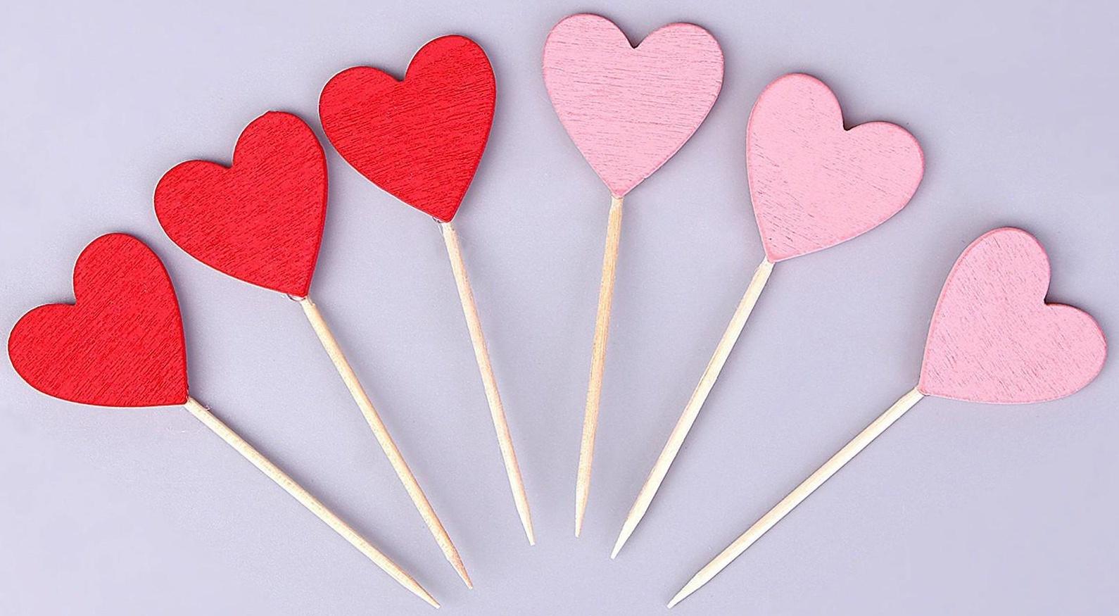 Шпажки «Сердечки», в наборе 6 штук