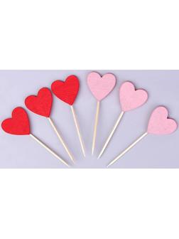 Шпажки «Сердечки», в наборе 6 штук