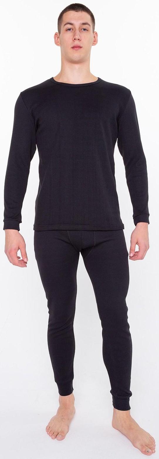 Термобельё (фуфайка,кальсоны) мужское НАЧЁС, цвет чёрный, размер 52