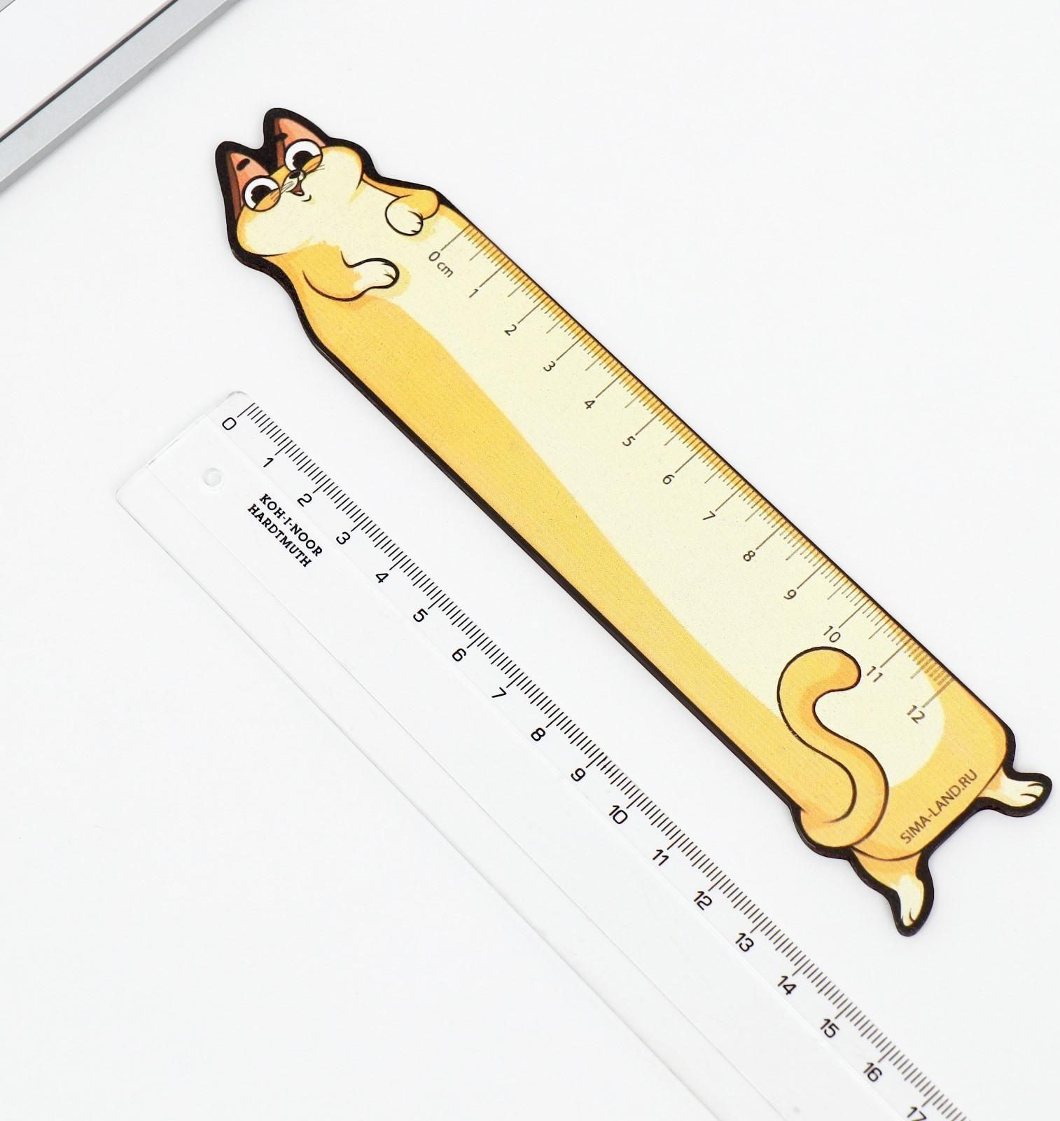 Линейка деревянная 15 см, фигурная 