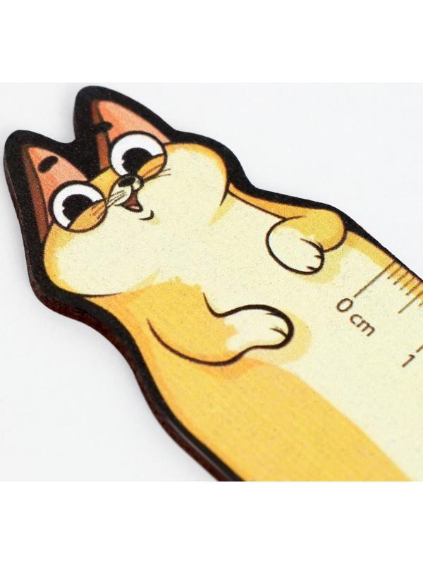 Линейка деревянная 15 см, фигурная 