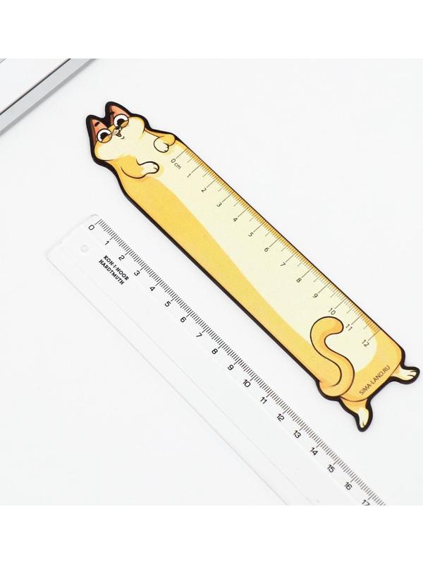 Линейка деревянная 15 см, фигурная 