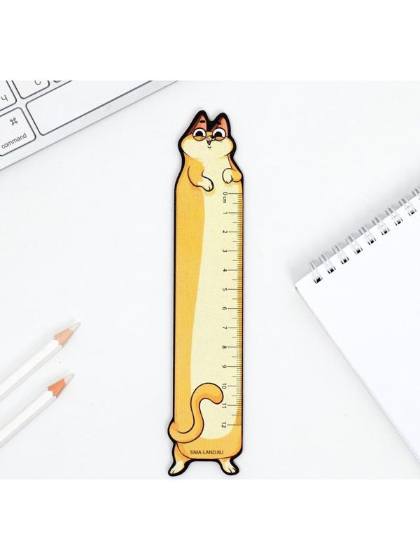 Линейка деревянная 15 см, фигурная 