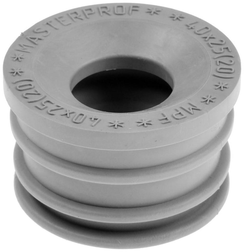 Манжета переходная MasterProf ИС.131767, d=40 х 25 мм, для канализационных труб, ТЭП, серая