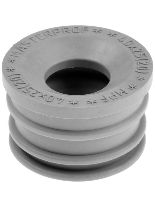 Манжета переходная MasterProf ИС.131767, d=40 х 25 мм, для канализационных труб, ТЭП, серая