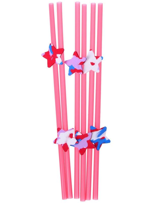 Трубочка для коктейля «Звезда», в наборе 6 штук, цвета МИКС