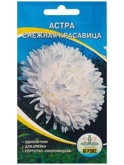 Семена Цветов Астра пион. Снежная Красавица, 0,2 г