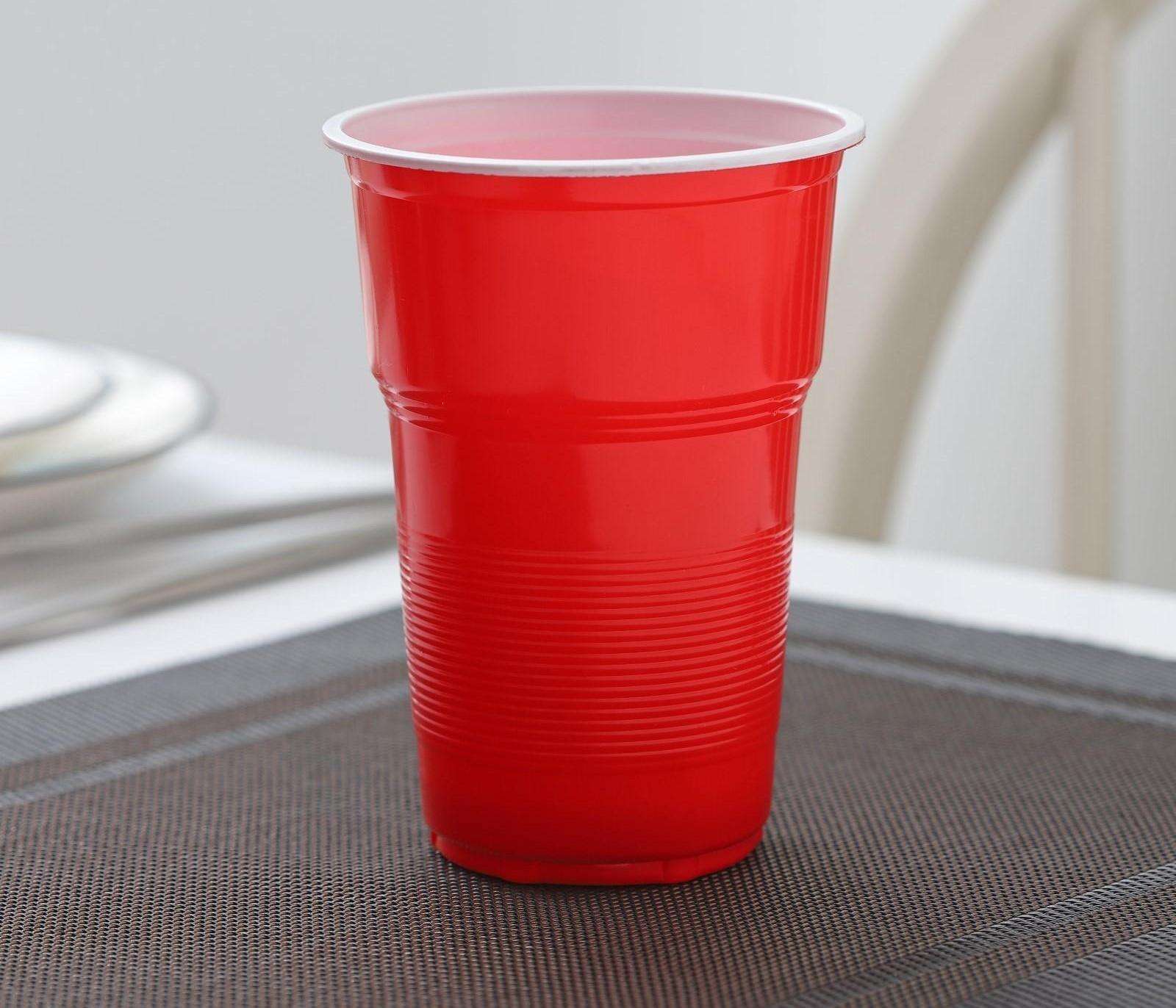 Стаканы одноразовые «Факел Экстра», 500 мл, в наборе 10 шт, цвет красно-белый