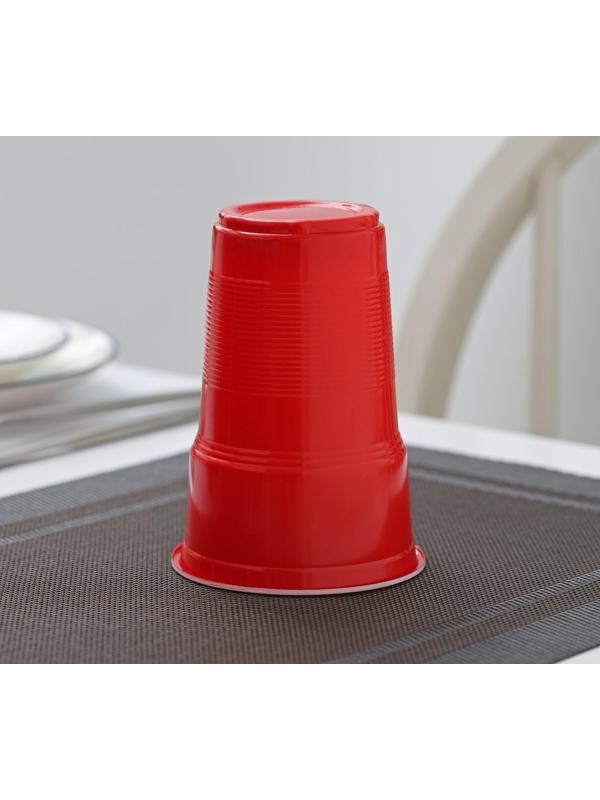 Стакан одноразовый «Факел Экстра», 500 мл, цвет красно-белый