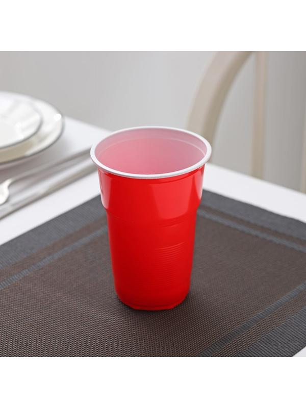 Стакан одноразовый «Факел Экстра», 500 мл, цвет красно-белый