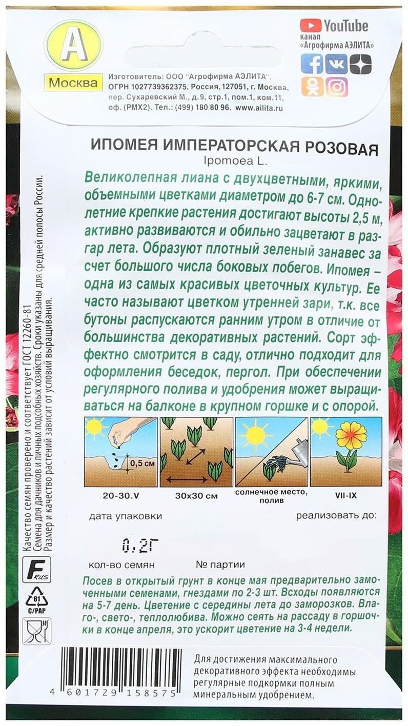 Семена Цветов Ипомея 