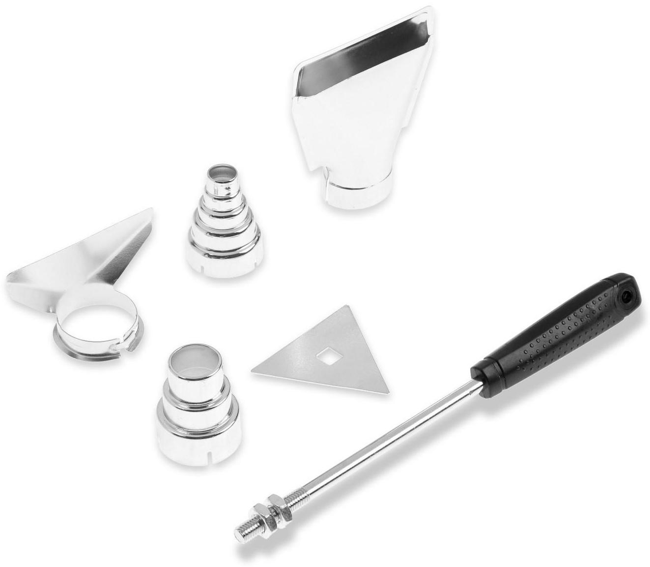 Строительный фен ТУНДРА, 2000 Вт, 250-500 л/мин, плавная регулировка 60-600 °С, ЖК-дисплей