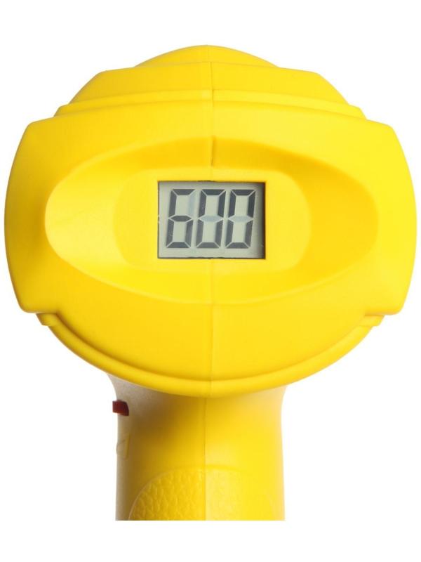 Строительный фен ТУНДРА, 2000 Вт, 250-500 л/мин, плавная регулировка 60-600 °С, ЖК-дисплей