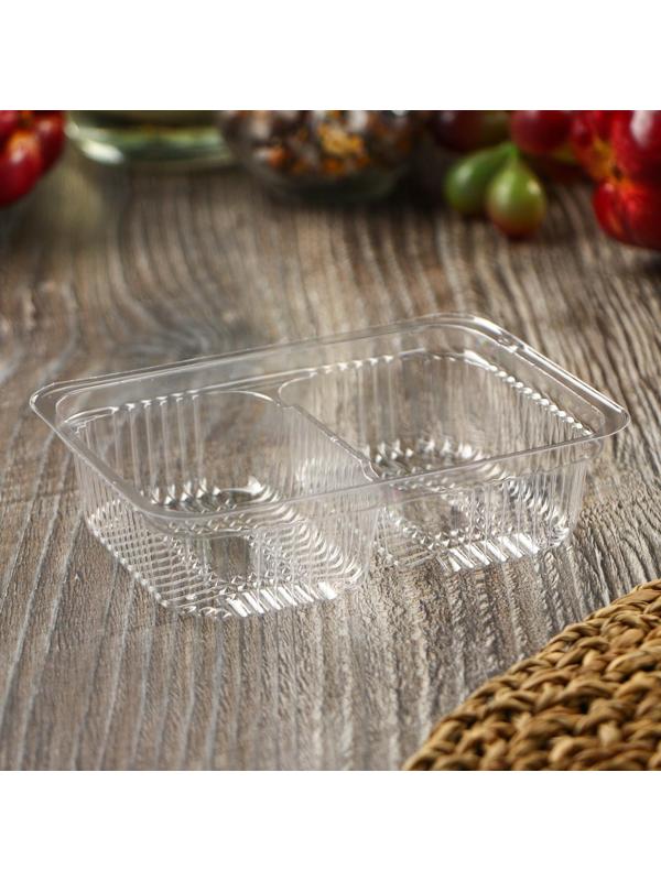 Соусник одноразовый с двумя отделениями, дно 7,5×5×3 см