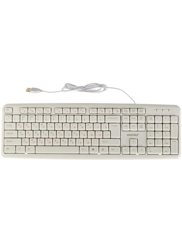 Клавиатура Smartbuy ONE 210, проводная, мембранная, 104 клавиши, USB, белая