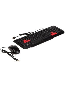 Комплект клавиатура и мышь Smartbuy ONE, проводной, мембранный,1200 dpi,USB, черный