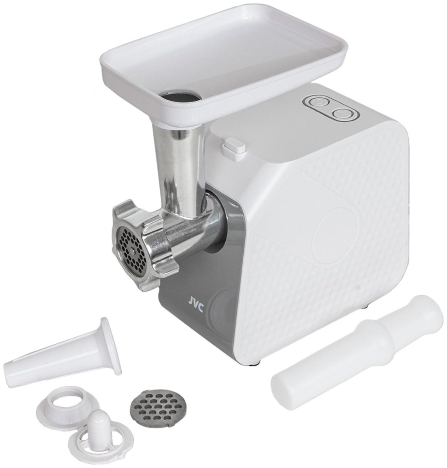 Мясорубка jvc JK-MG125, электрическая, 1800 Вт, реверс, 2 решётки, белая