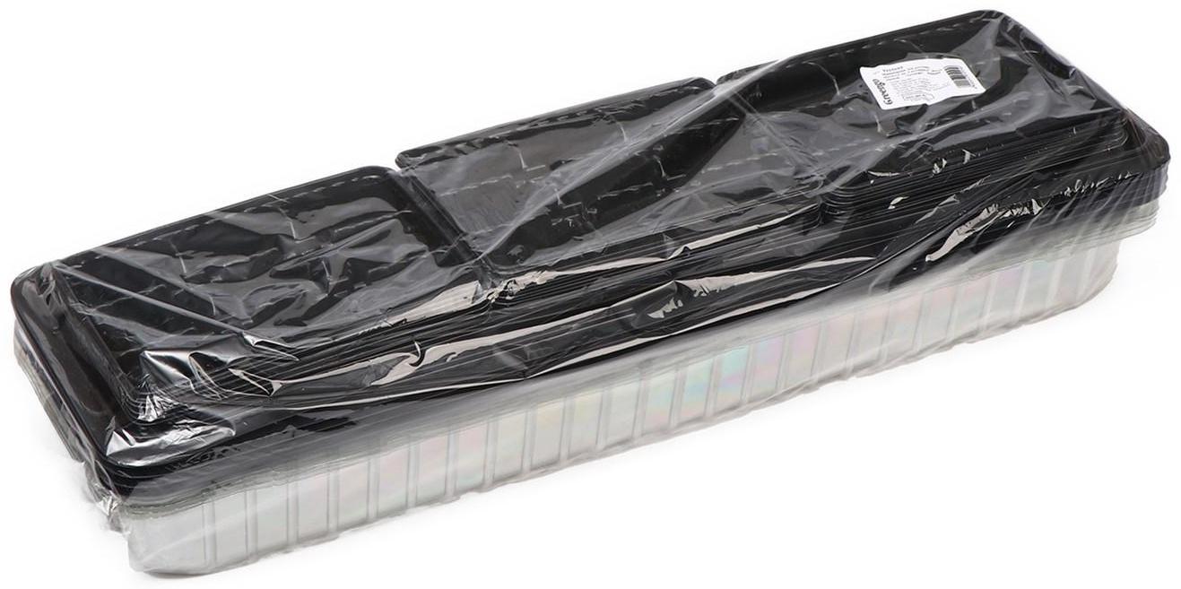 Мини-парник для рассады, 57 × 17 × 12 см, 3 вставки, 27 ячеек, чёрный