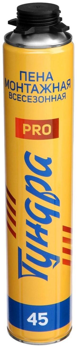 Пена монтажная ТУНДРА PRO, пистолетная, всесезонная, выход 45 л, 750 мл
