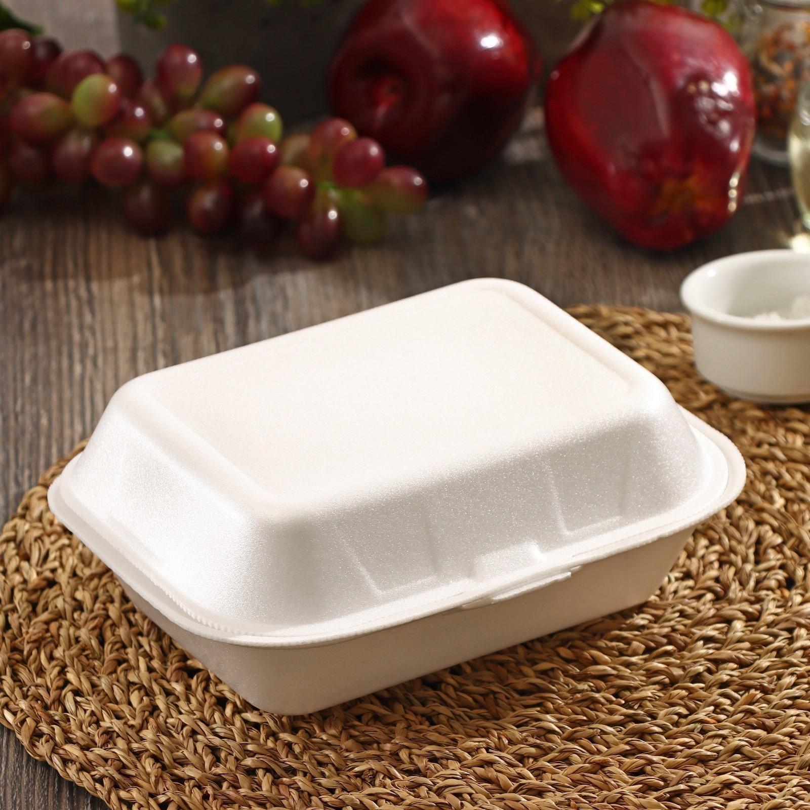 Ланч-бокс для бенто-торта и бургера, 19×15×7 см, цвет белый