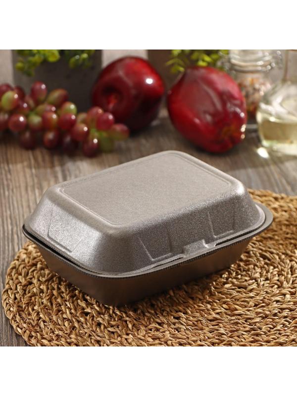 Ланч-бокс для бенто-торта и бургера, 19×15×7 см, цвет чёрный