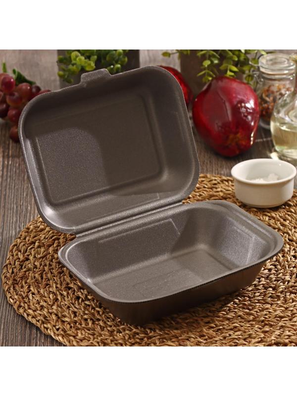 Ланч-бокс для бенто-торта и бургера, 19×15×7 см, цвет чёрный