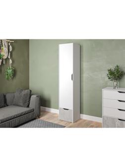 Шкаф-пенал бельевой Мико 440х420х2050 белый/бриллиант/Бетон