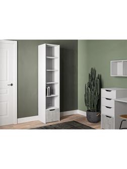 Шкаф-пенал открытый Мико 440х420х2050 бриллиант/Бетон