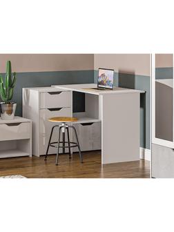 Стол угловой Левый Мико 1100х960х750 белый/бриллиант/Бетон