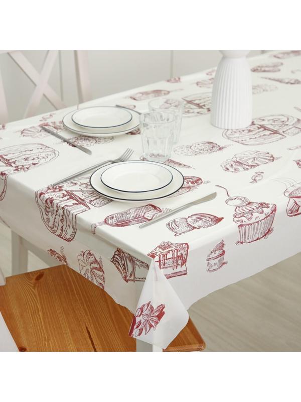 Скатерть без основы одноразовая двухсторонняя «Сладости», 110×180 см, рулон 3 шт