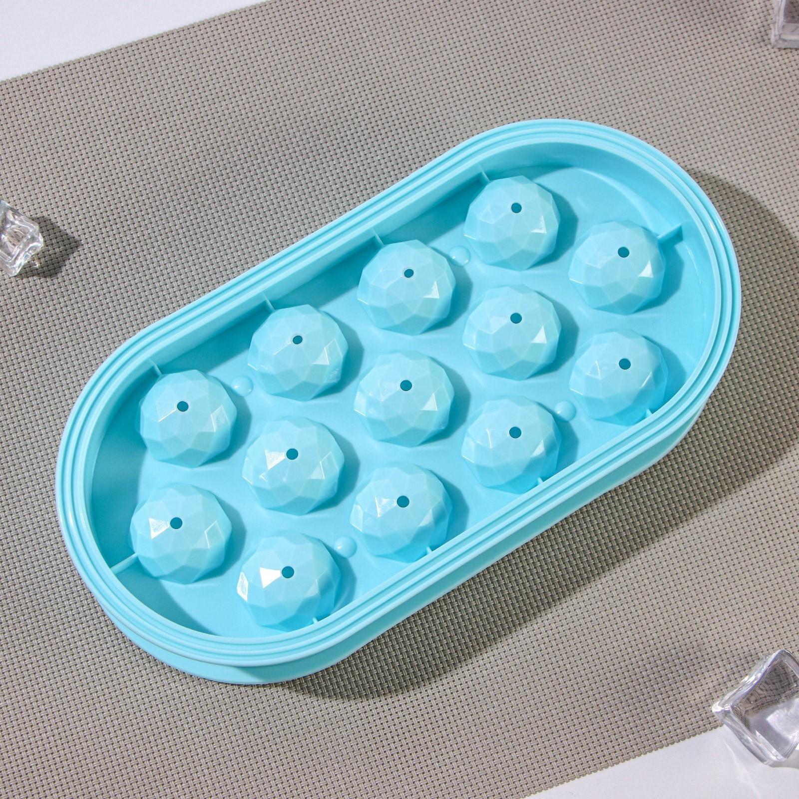 Форма для льда Доляна «Алмазы», 13 ячеек, 24,5×12,4×4 см, ячейка 3×3×3 см