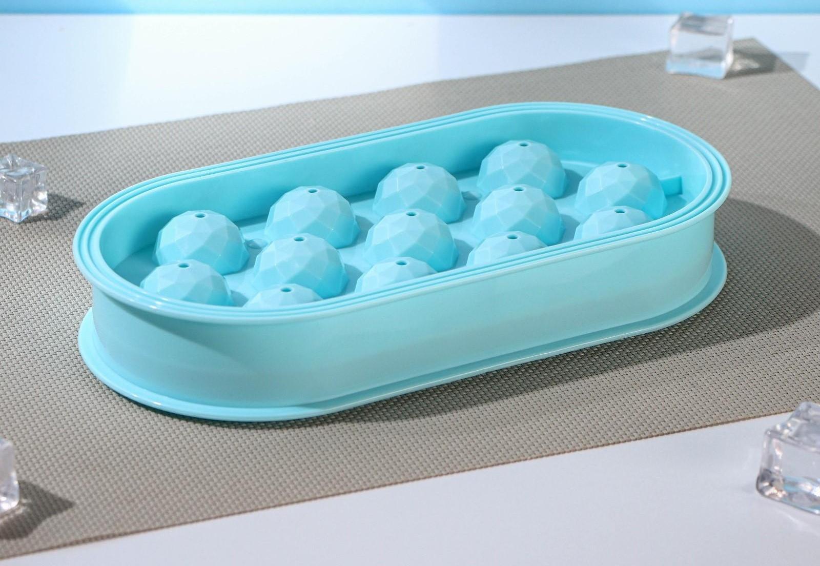 Форма для льда Доляна «Алмазы», 13 ячеек, 24,5×12,4×4 см, ячейка 3×3×3 см