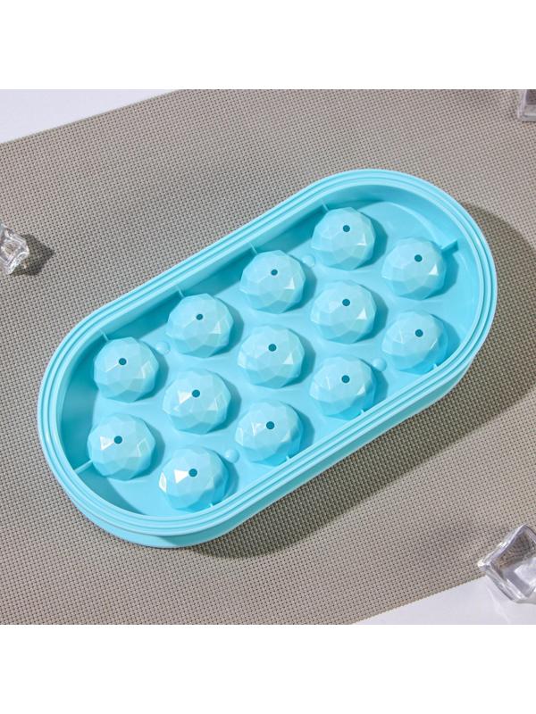 Форма для льда Доляна «Алмазы», 13 ячеек, 24,5×12,4×4 см, ячейка 3×3×3 см