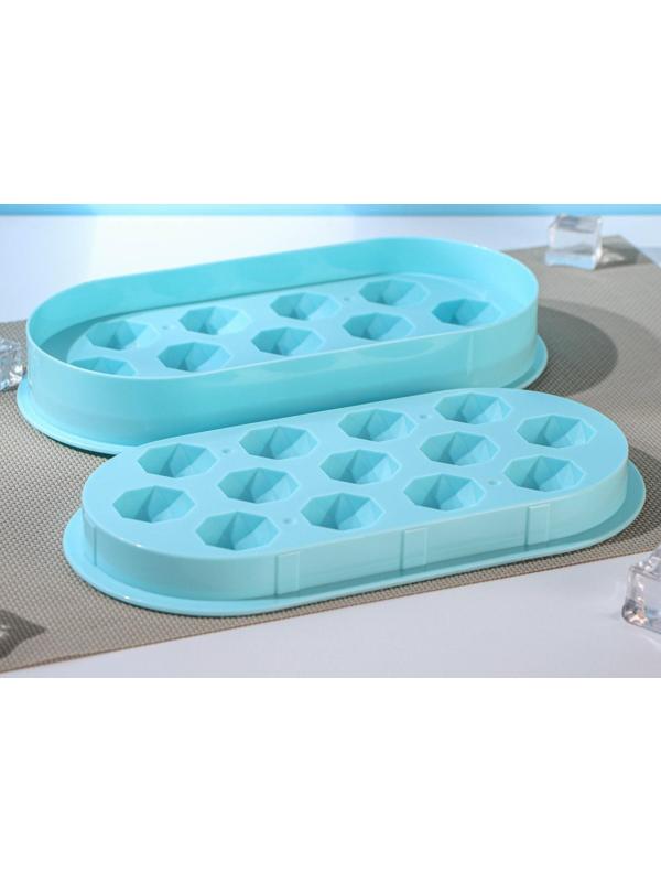 Форма для льда Доляна «Алмазы», 13 ячеек, 24,5×12,4×4 см, ячейка 3×3×3 см