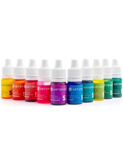 Набор жидких красителей для эпоксидной смолы и силикона, 10 цветов по 5 мл