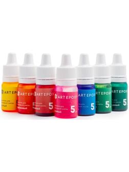 Набор жидких красителей для эпоксидной смолы и силикона, 7 цветов по 5 мл