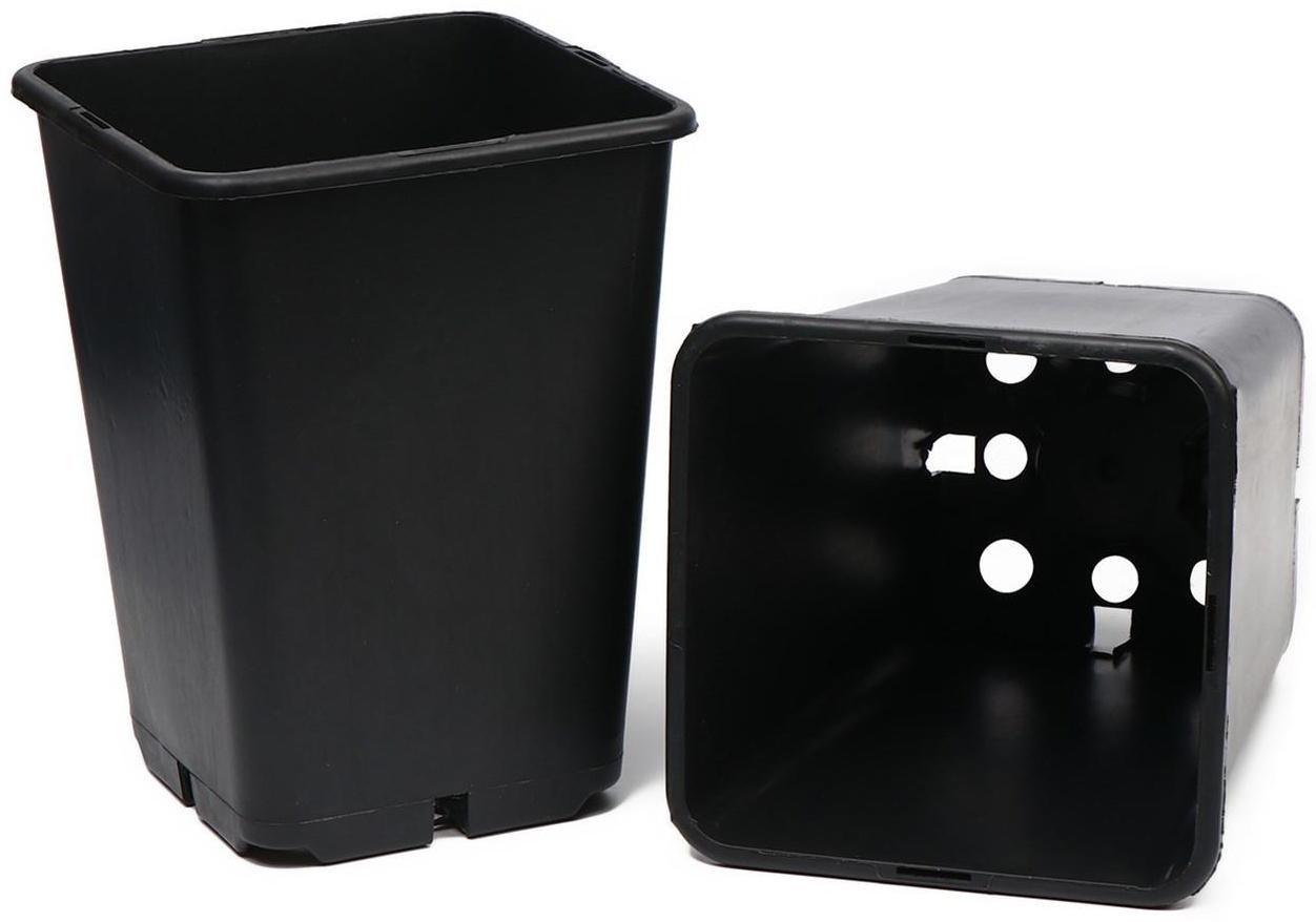 Горшок для рассады, 7 л, d = 21 см, h = 27,5 см, чёрный