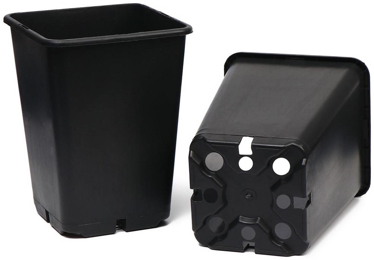 Горшок для рассады, 7 л, d = 21 см, h = 27,5 см, чёрный