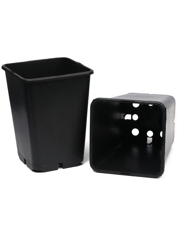 Горшок для рассады, 7 л, d = 21 см, h = 27,5 см, чёрный