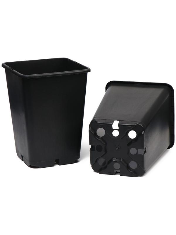 Горшок для рассады, 7 л, d = 21 см, h = 27,5 см, чёрный