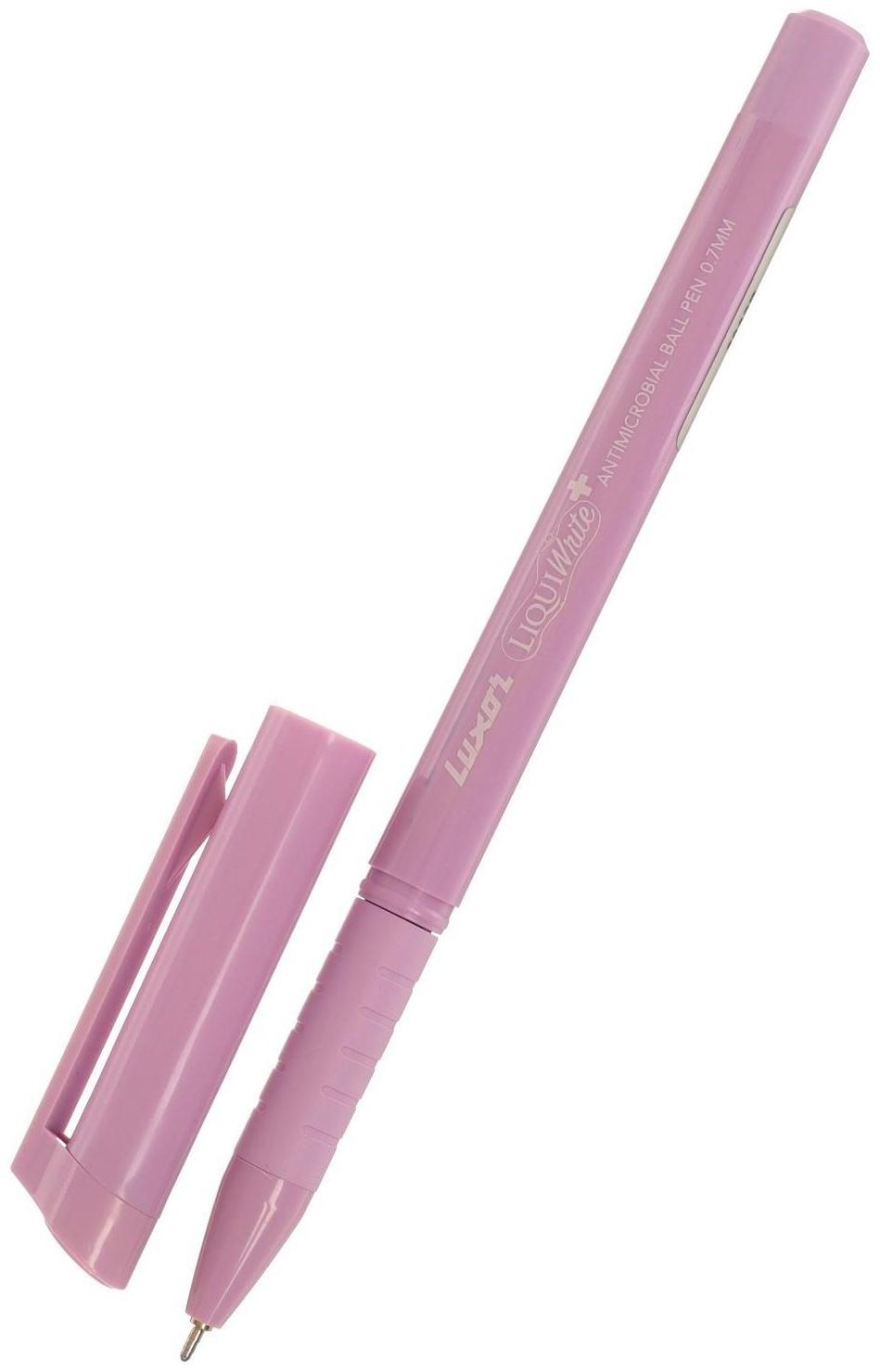 Ручка шариковая Luxor Liquiwrite, узел 0.7 мм, чернила синие, с антибактериальным грипом, МИКС