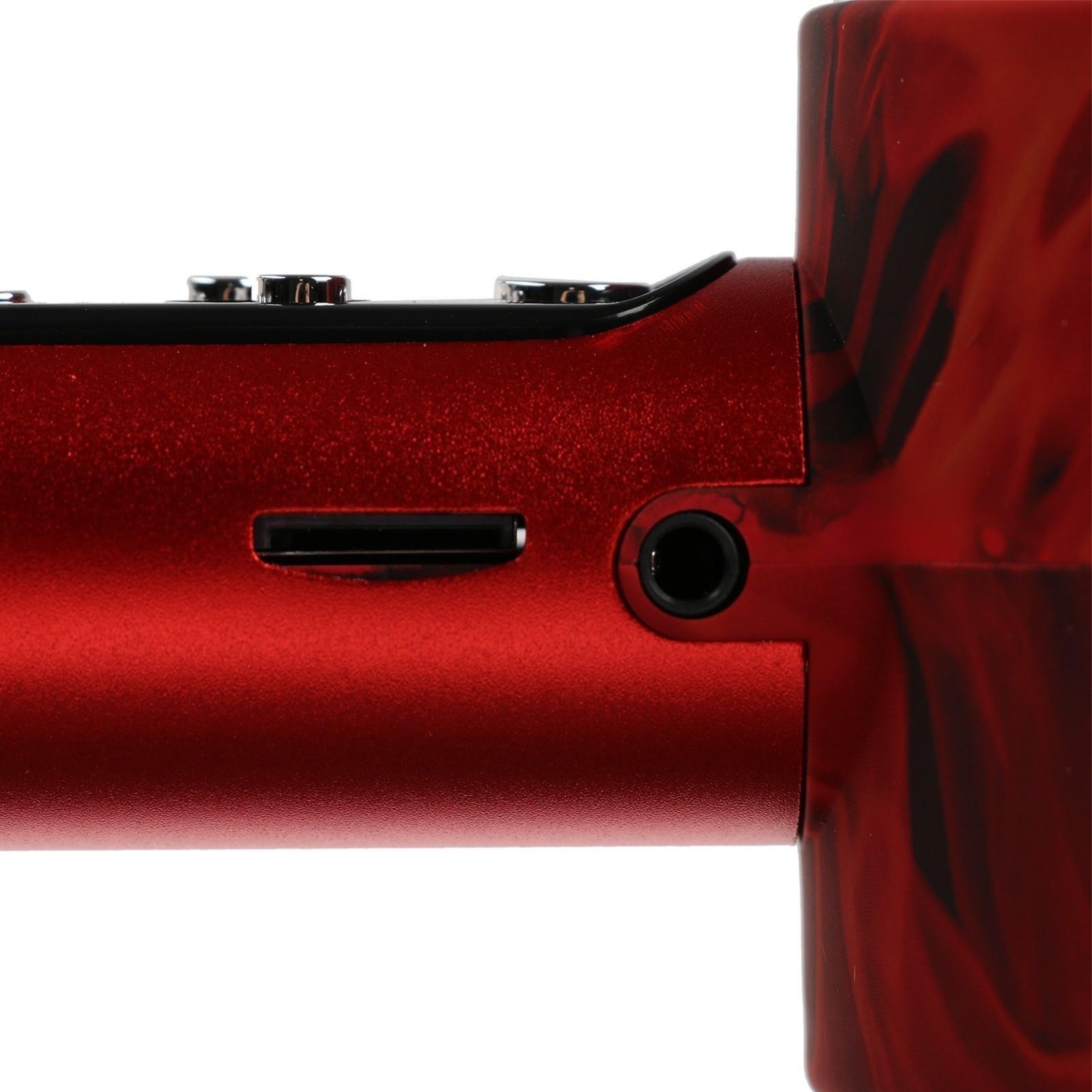 Микрофон для караоке Q5, 3 Вт, 1800 мАч, Bluetooth, FM, microSD, красный