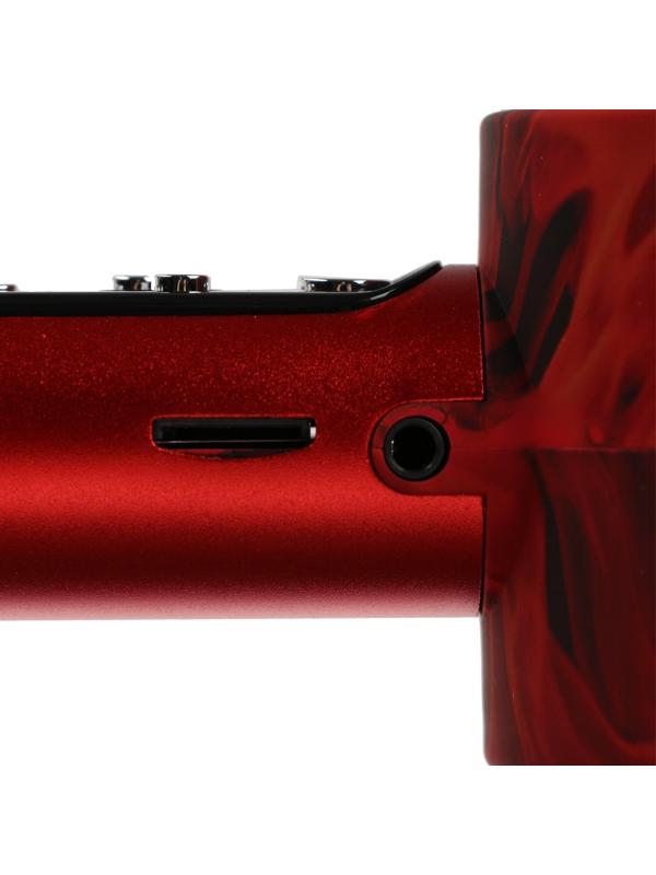 Микрофон для караоке Q5, 3 Вт, 1800 мАч, Bluetooth, FM, microSD, красный