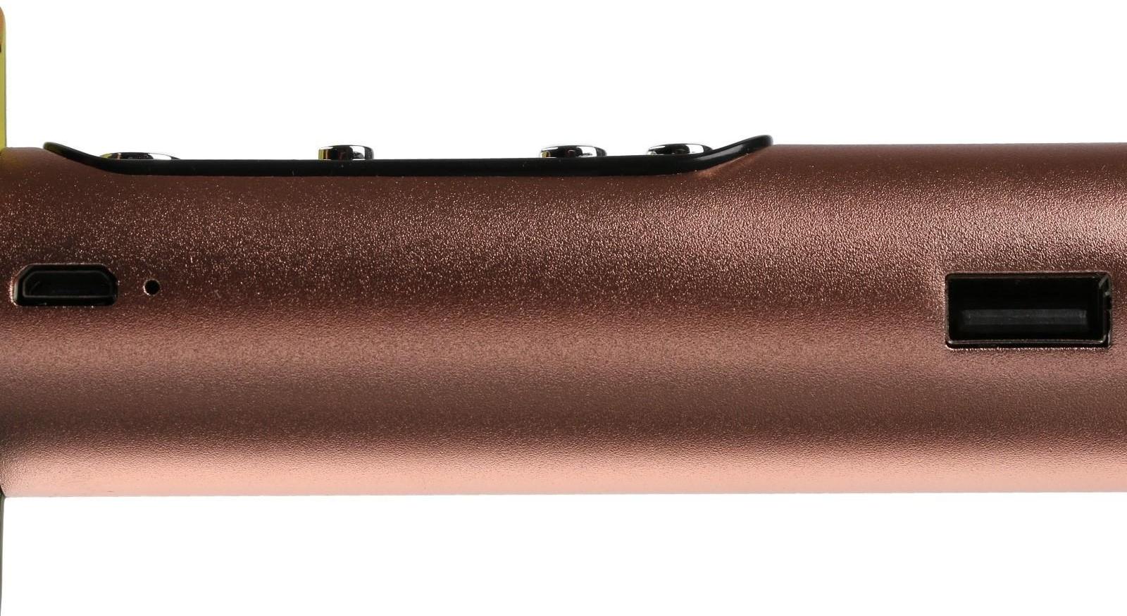 Микрофон для караоке Q5, 3 Вт, 1800 мАч, Bluetooth, FM, microSD, розовый