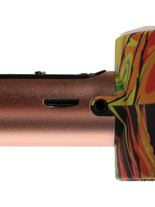 Микрофон для караоке Q5, 3 Вт, 1800 мАч, Bluetooth, FM, microSD, розовый