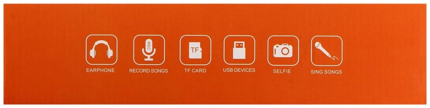 Микрофон для караоке Q5, 3 Вт, 1800 мАч, Bluetooth, FM, microSD, синий