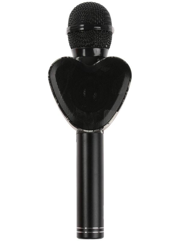 Микрофон для караоке Q5, 3 Вт, 1800 мАч, Bluetooth, FM, microSD, чёрный
