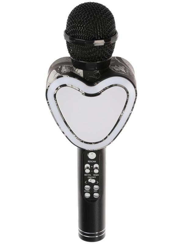 Микрофон для караоке Q5, 3 Вт, 1800 мАч, Bluetooth, FM, microSD, чёрный