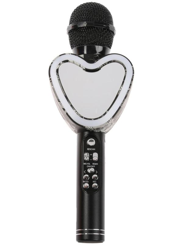 Микрофон для караоке Q5, 3 Вт, 1800 мАч, Bluetooth, FM, microSD, чёрный